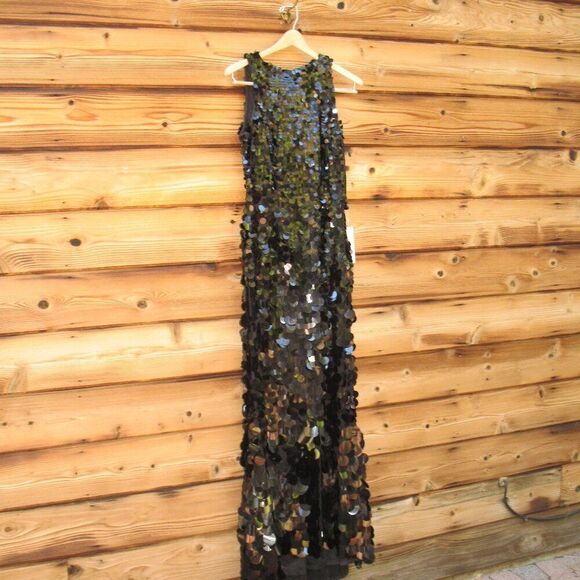 Mac Duggal 5959 Sleeveless Disc Sequin Gown Dress - Picture 7 of 13